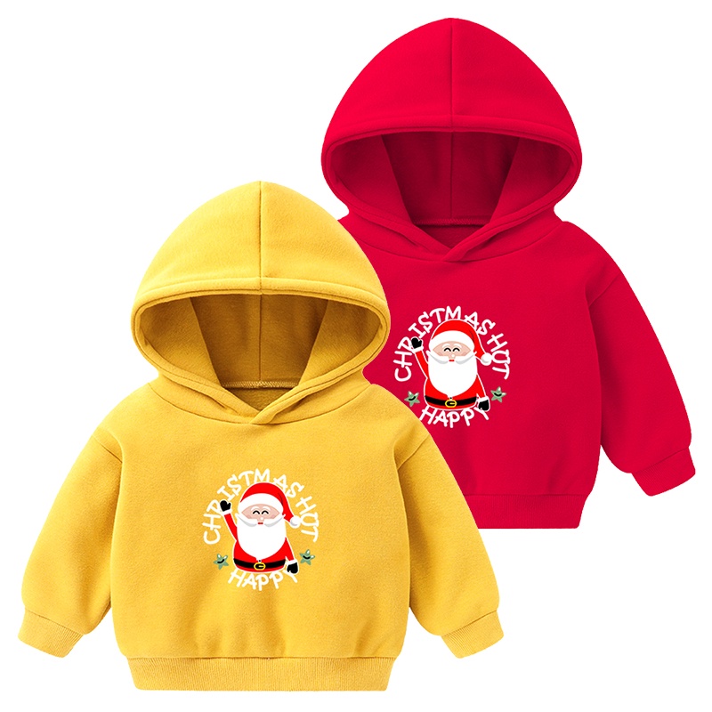 Áo hoodie Tay Dài In Hình Ông Già Noel Thời Trang Cho Bé Trai Và Gái 2-7 Tuổi
