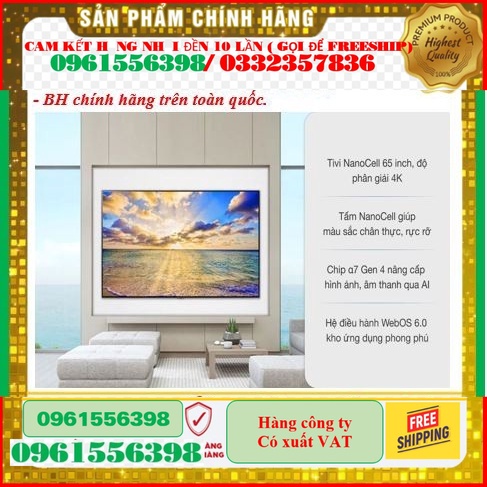 ~ SALE [Tivi LG Chính hãng] Tivi LG NanoCel 4K 65 inch 65NANO86TPA - Mới 100%