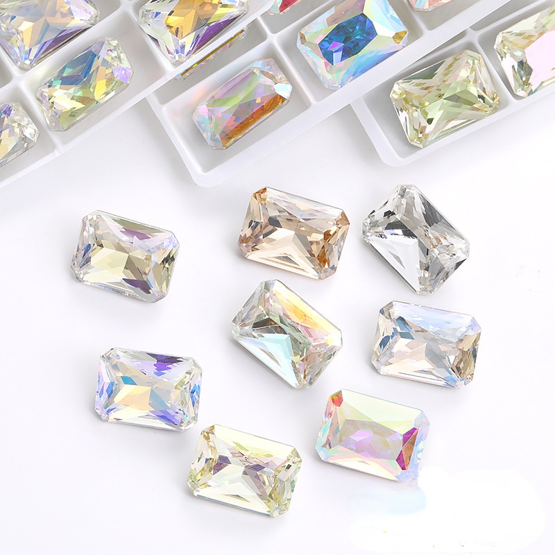 Đá Oval Lấp Lánh 13 * 18mm k9 Dùng Trang Trí Túi Xách / Giày Dép