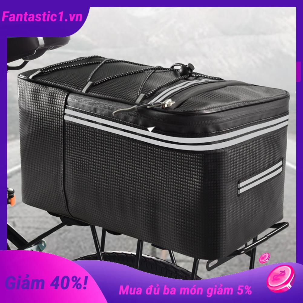 Túi Đựng Hành Lý Chống Thấm Nước Có Dải Phản Quang Gắn Phía Sau Xe Đạp&amp;Túi Du Lịch Bằng Da pu Có Khóa Kéo Nhiều Túi Tiện Dụng