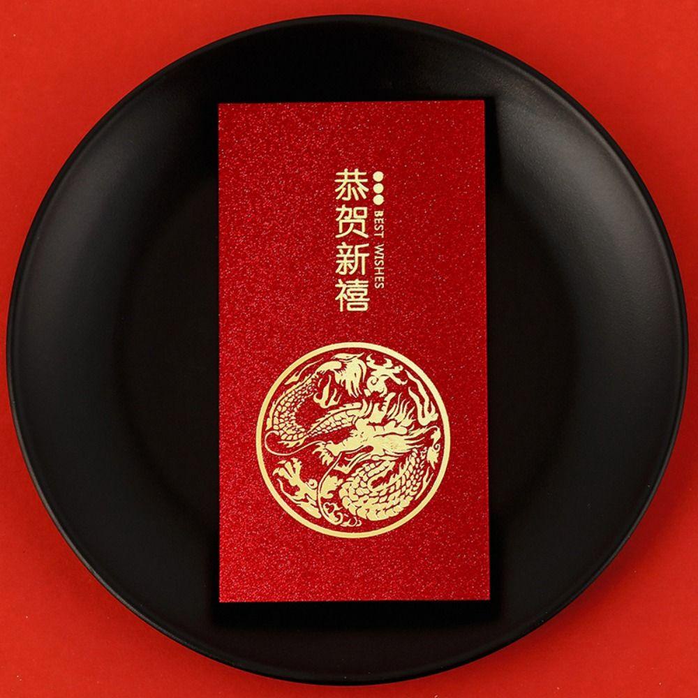 Bao Lì Xì Năm Mới May Mắn Họa Tiết Rồng Phong Cách Trung Hoa