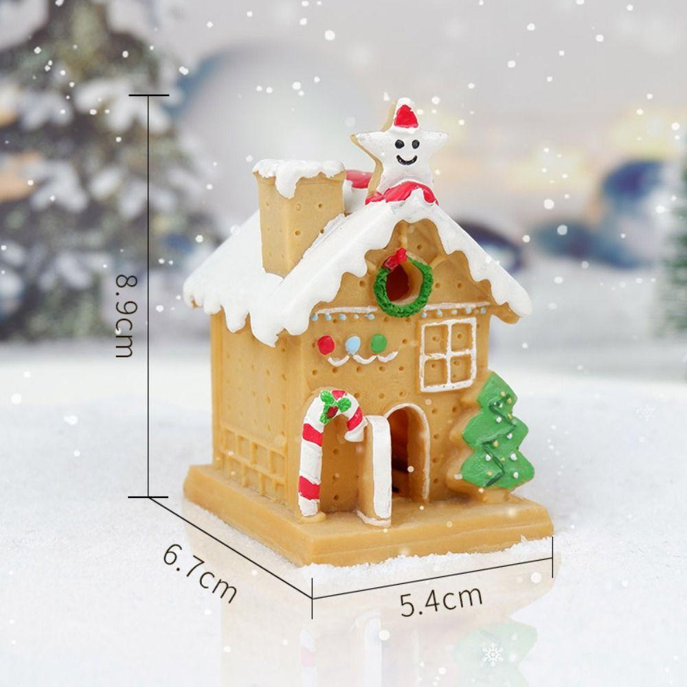 Suyo diy Nhà Giáng Sinh, Nhà Bánh Gừng Nhựa resin Đầy Màu Sắc Phong Cảnh Giáng Sinh Năm Gừng Bánh Mì Quà Tặng Giáng Sinh