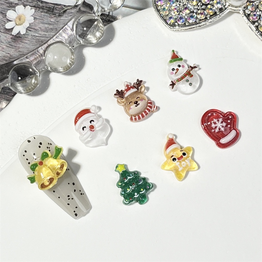 Set 20 Phụ Kiện Trang Trí Móng Tay Chủ Đề Giáng Sinh Dễ Thương charms