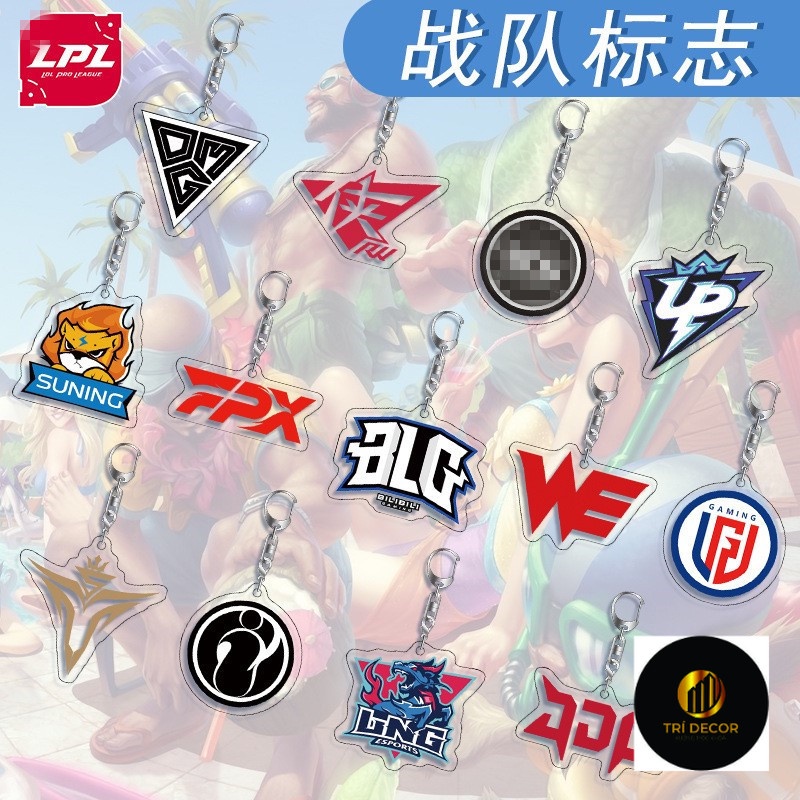 LPL Liên Minh Huyền Thoại Logo Acrylic Móc Khóa RNG FPX IG WE TOP DK Mặt Dây Chuyền Quà Tặng