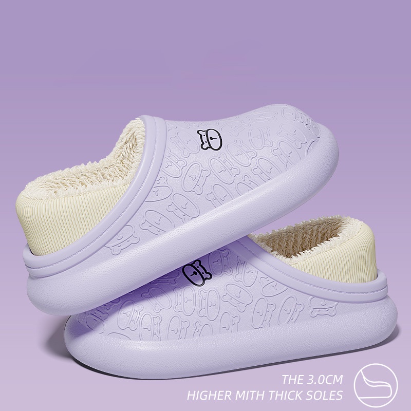 C-FOOT Dép Lót Lông HÌnh Gấu Dễ Thương Đi Trong Nhà Chống Nước Giữ Ấm Chân Mùa Thu Đông HOT 2023 Mới Cho Nữ