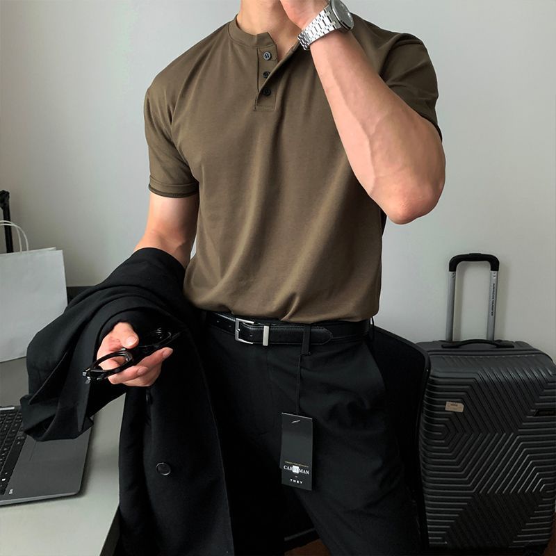 Áo Thun polo Màu Sắc Đơn Giản Cho Nam