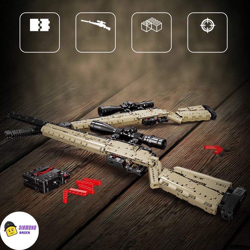 Xả hàng Lắp Ráp Kiểu LEGO Mô Hình Súng M24 Sniper Huyền Thoại Trong Game PUBG CSGO FREE FIRE XB24007 Xingbao đẹp tặng xe