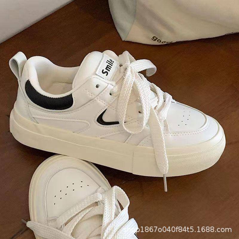 Giày Thể Thao Giả Da Đế Dày Thoáng Khí Thời Trang Mùa Hè Cho Nữ