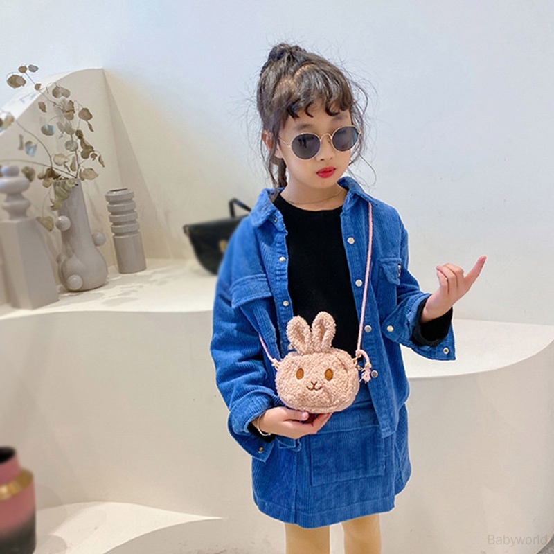 Túi Đeo Chéo mini Hình Thỏ Hoạt Hình Dễ Thương Cho Bé Gái