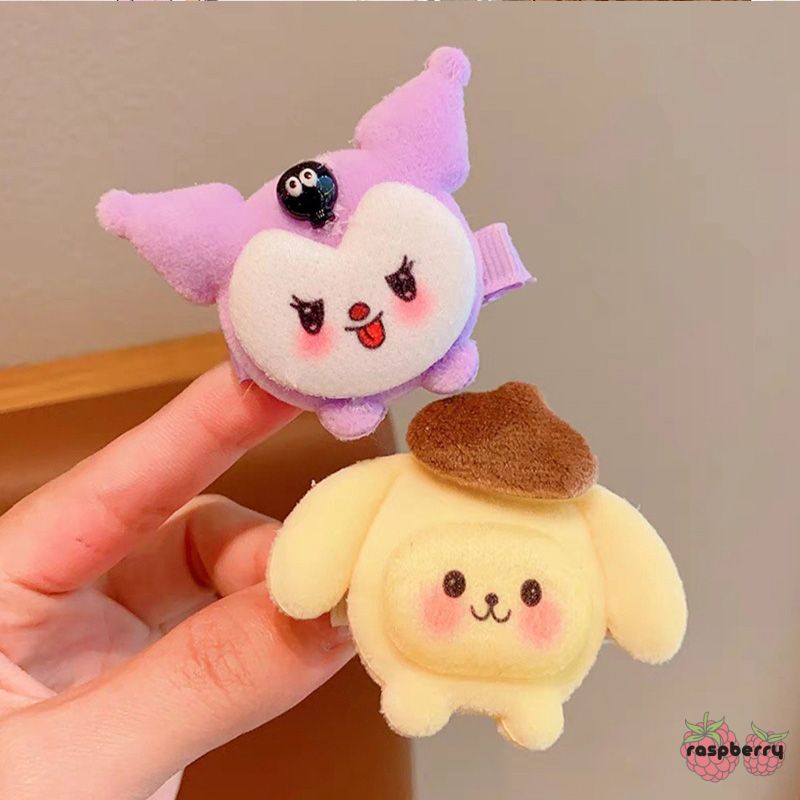 SANRIO Dễ Thương Kẹp Tóc Lông Xù Kiểu Hoạt Hình Đáng Yêu Cho Nữ Kiểu Hàn Quốc