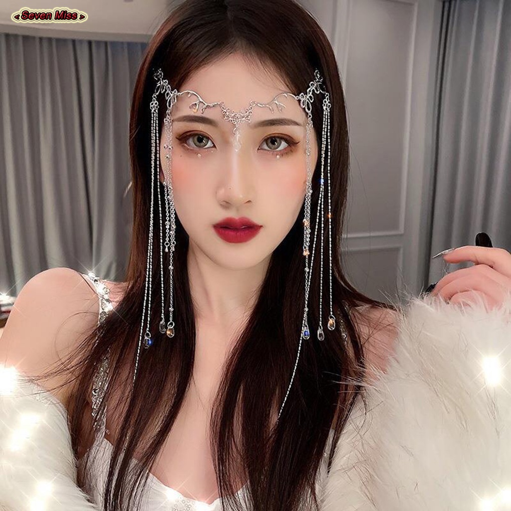 Trâm Cài Tóc Mặt Và Đầu Tua Rua Dài Phong Cách Trung Hoa Cổ Điển