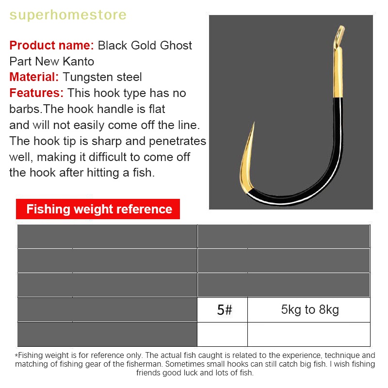 Bộ 10 Lưỡi Câu Cá Màu Vàng Đen kanto-uyi