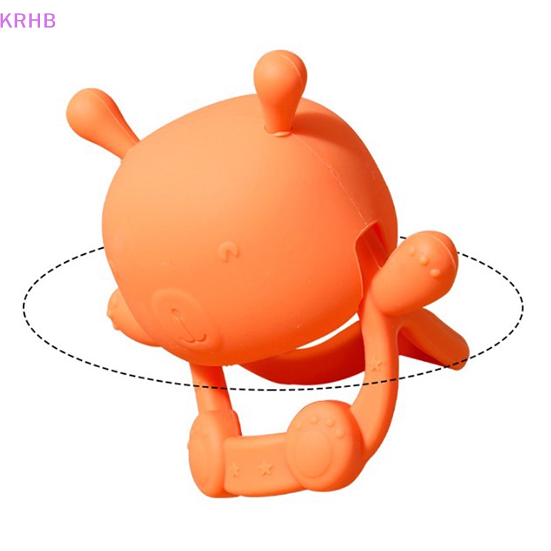 Găng Tay silicone Hình Gấu krhb Chống Sưng Tay ​Đồ Chơi Gậy Chống Bẹp Đầu Mọc Răng Cho Bé Mới