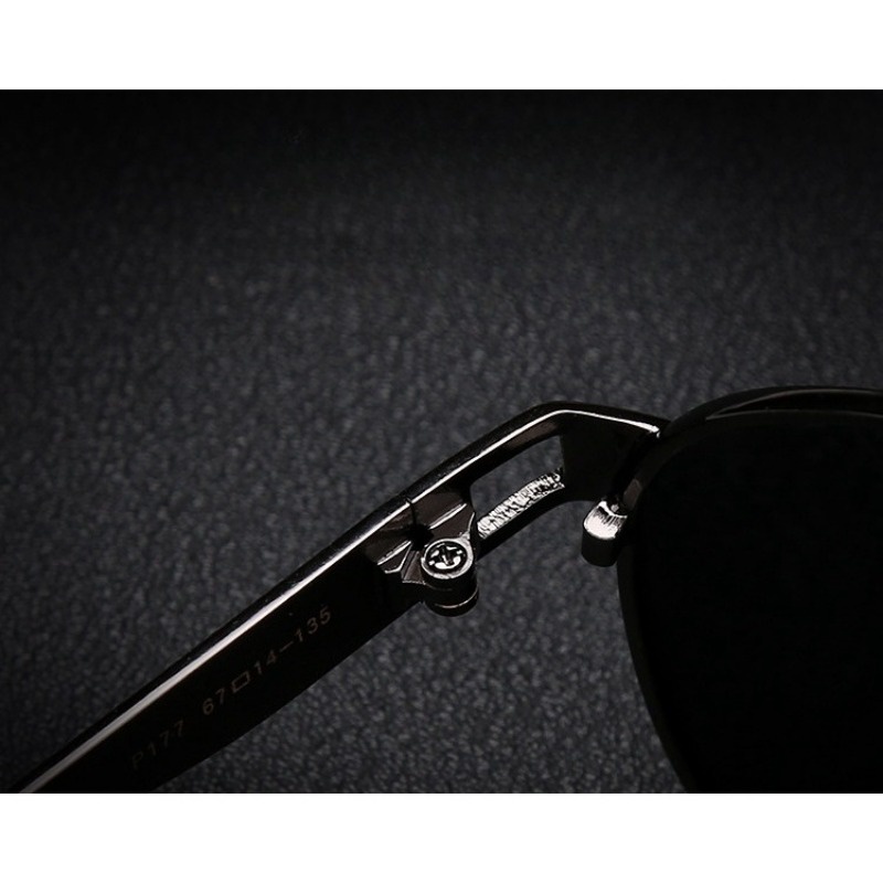 Thời Trang Kính Mát Phân Cực Gọng Kim Loại Cho Nam