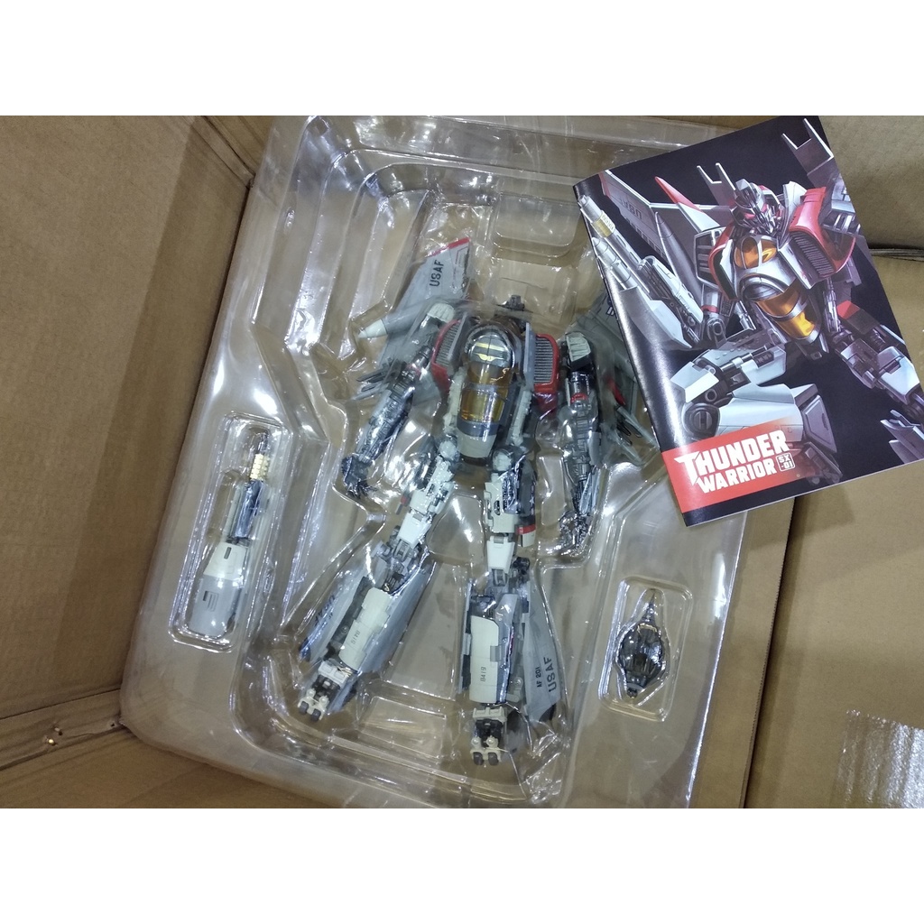 Mô hình Transformer Thunder Warrior SX-01 Blitzwing hãng BMB, robot biến hình thành máy bay, đồ chơi lắp ráp Tặng kèm xe