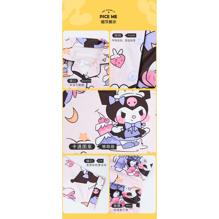 Bộ Đồ Ngủ Tay Dài In Họa Tiết Hoạt Hình Dễ Thương Thời Trang Xuân Thu Cho Mẹ Và Bé Gái Kích Thước 95-165cm