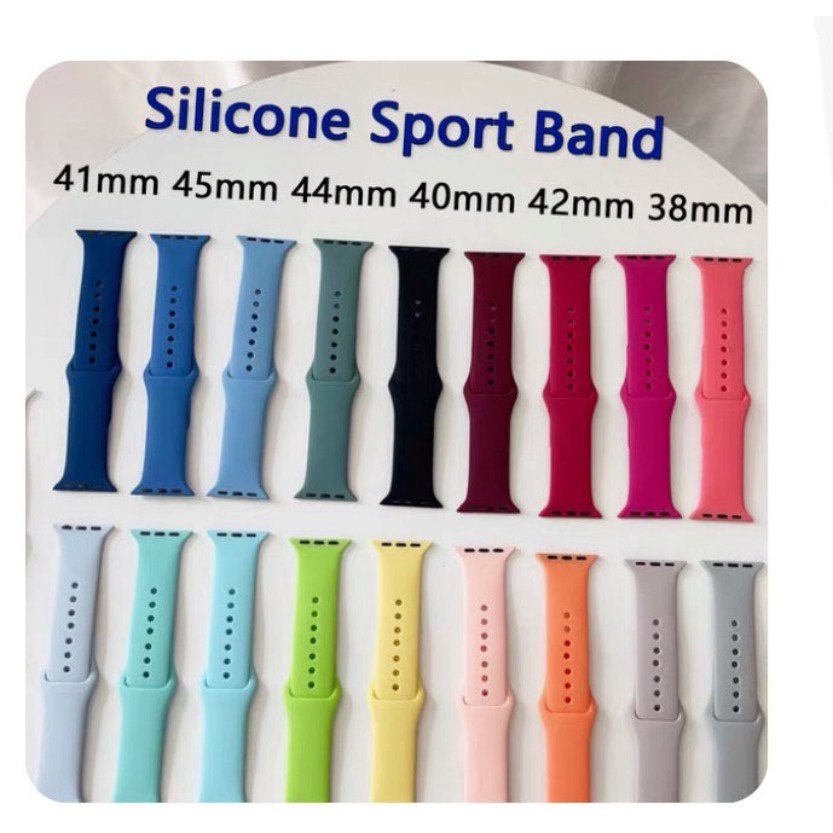 Dây Đeo Đồng Hồ Bằng silicone Cho apple watch ultra2 49mm 44mm 45mm 40mm 41mm 38mm 42mm iwatch series 9 8 7 6 5 4 3 se