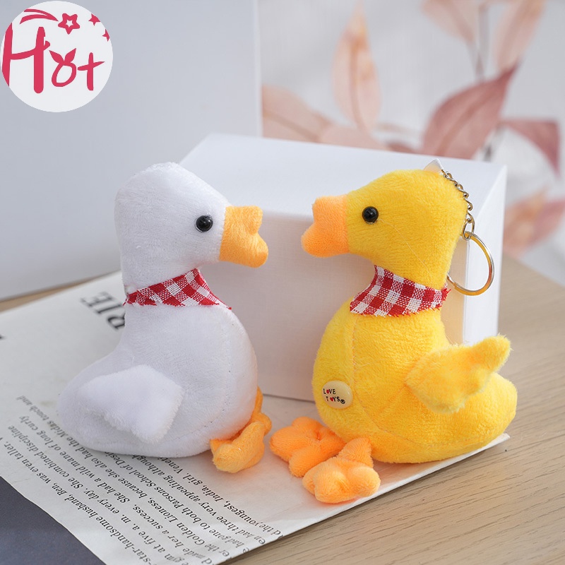 Jr Thú Nhồi Bông Hình Chú Vịt / Thiên Nga Mềm Mại Trang Trí Balo Đi Học