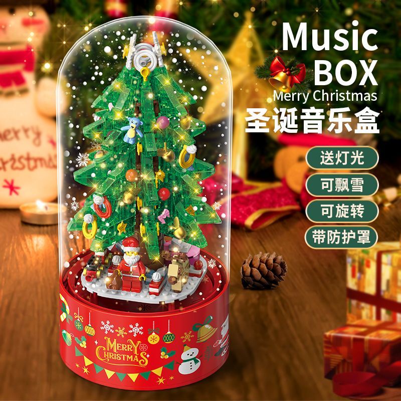 Panda~khối xây dựng đồ chơi xây dựng Cây thông Noel tuyết Ngôi nhà kẹo Giáng sinh Đồ chơi giáo dục lắp ráp bằng tay Đồ trang trí để bàn Đồ trang trí Giáng sinh pres0316