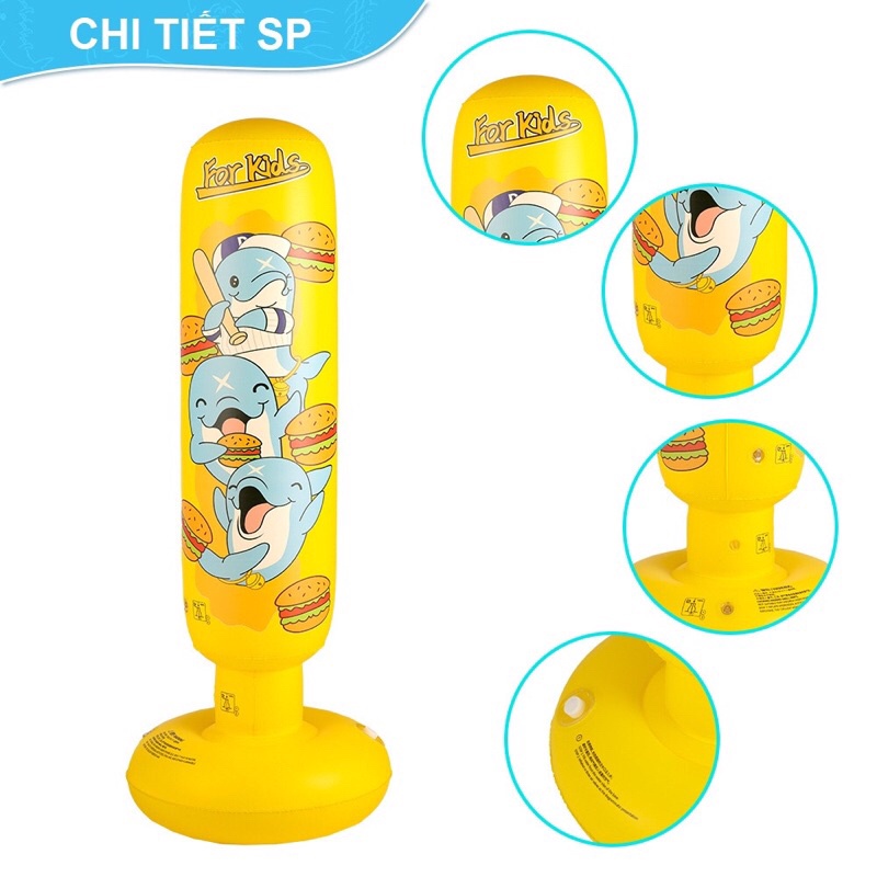 Bao cát boxing tập võ thuật bằng hơi rèn phản xạ cho bé tặng kèm bơm, quà tặng sinh nhật cho bé- Thepooh