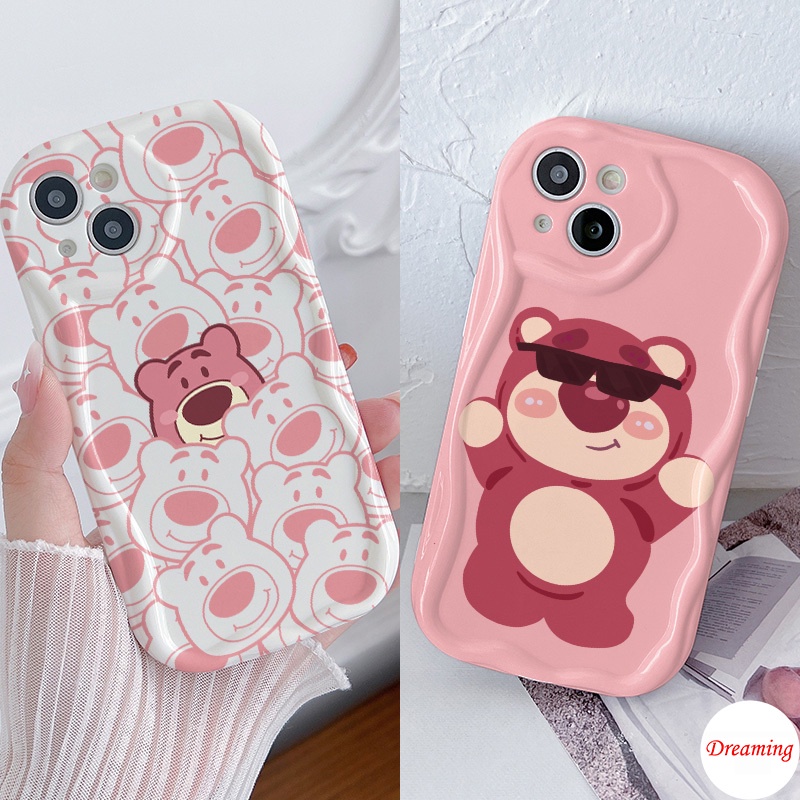 Ốp Lưng Cho Redmi Note 13 12S 11S 10S 9S 8 7 M6 Pro A1 A2 Plus 13C 12C 11A 10C 9A 9C 9T C65 C50 C55 C31 X5 Kem Vồng Cong Cạnh Họa Tiết Gấu Có Kính Mát