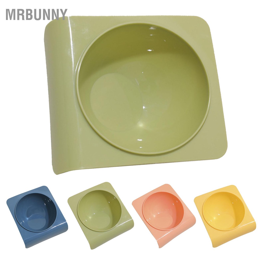 Mrbunny Bát đựng thức ăn cho mèo nghiêng kiểu dáng đơn giản Màu sắc tươi mới mịn màng không mùi thú cưng bằng nhựa
