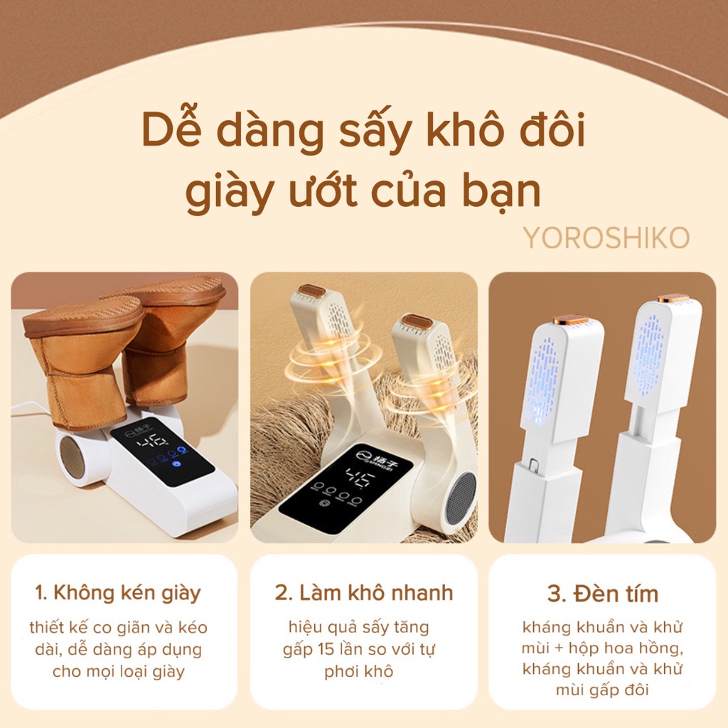 Máy sấy giày Yoroshiko cao cấp có tia cực tím khử mùi hàng chính hãng hàng cao cấp