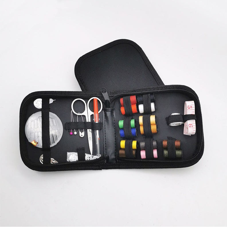 New Travel Sewing Kit Sewing Needles Scissors Thimble Thread Tape Measure