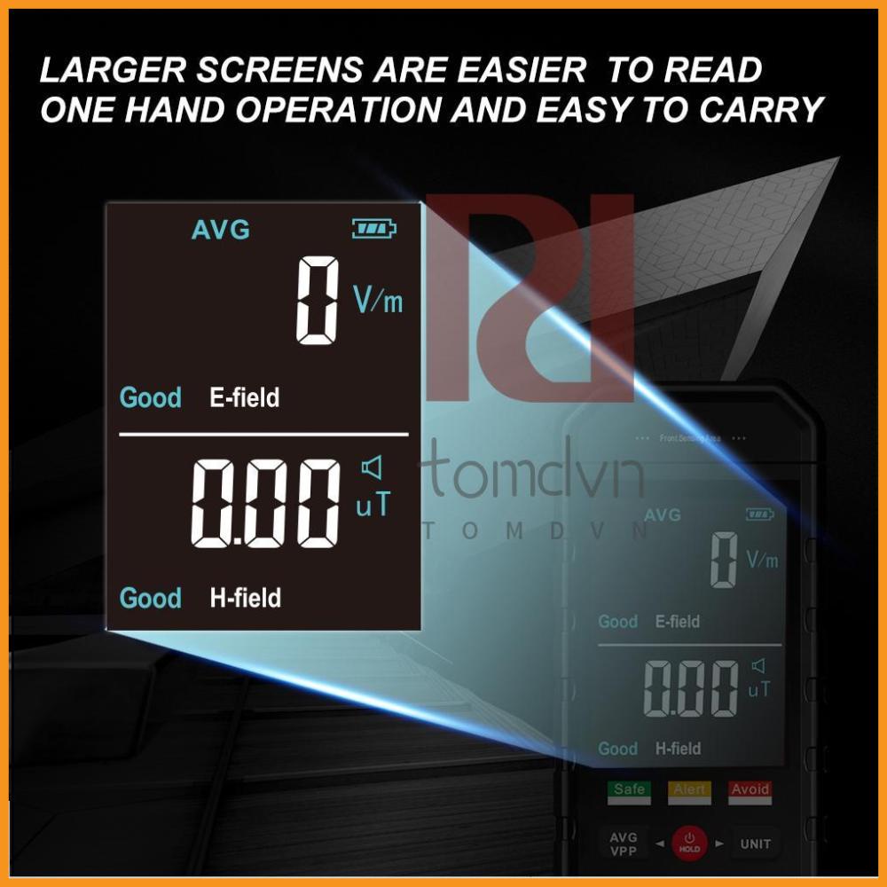 ET925PRO Handheld Portable Electromagnetic Radiation Tester LCD Display Data Hold Sound Light Alarm Detector