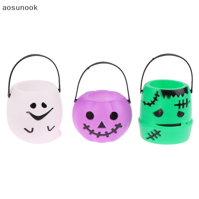 Aosunook Xô Đựng Kẹo Hình Bí Ngô halloween Nhỏ Gọn Trang Trí Tiệc Tùng Cho Trẻ Em en
