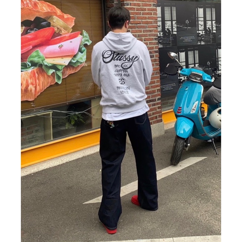 Áo khoác nam nữ hoodie zip STUSSY WORLD TOUR nỉ chân cua cao cấp unisex nam nữ basic form rộng oversize full team tag