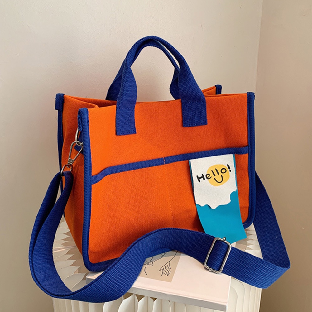 Túi tote Vải canvas Đeo Vai / Xách Tay Màu Kẹo Thêu Họa Tiết Cá Tính Thời Trang Nhật Bản Cho Học Sinh