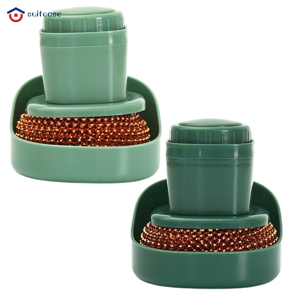 Bàn Chải Rửa Chén Dĩa Chà Nồi Nhà Bếp Hiệu Quả Mạnh Mẽ Với Ngăn Đựng Xà Phòng Hoàn Hảo Cho Chảo Nồi Chảo Và Bát Đĩa Dễ Sử Dụng