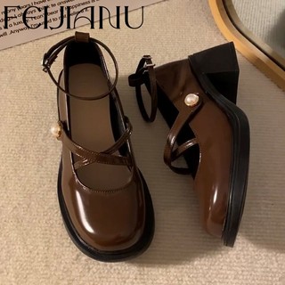 FEIJIANU  Dép nữ Hở Ngón Đế Dày Tự tin Lịch lãm Phong cách đơn giản Đế chống trơn trượt FDL2300MP6 41Z231012