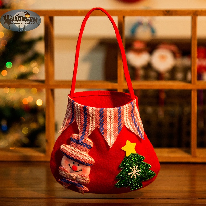 Túi Đựng Quà Giáng Sinh / Kẹo Hình Ông Già Noel Hoạt Hình / Nai Sừng Tấm Dễ Thương Cho Bé