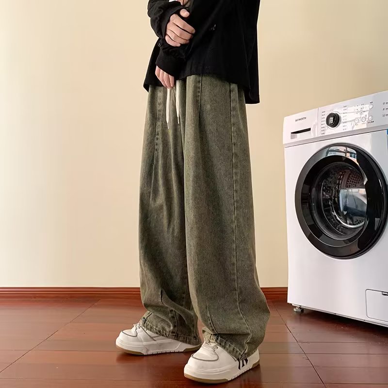 Esea Quần Jean Dài denim Dáng Rộng Nhiều Màu Sắc retro Mỹ Thời Trang Thường Ngày Cho Nam Và Nữ