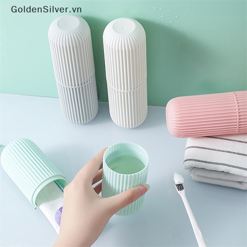 Hộp Đựng Bàn Chải Đánh Răng Màu Vàng Bạc Tiện Dụng Cho Phòng Tắm vn