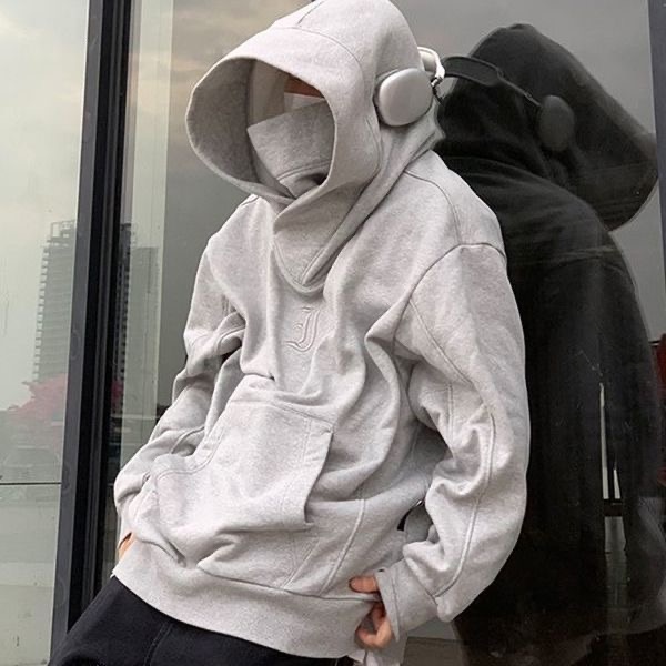 Chaopai Áo Khoác Hoodie Cổ Cao Dáng Rộng Thời Trang Cho Nam Và Nữ