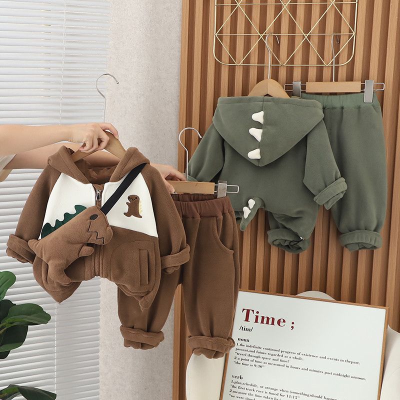 Bộ Đồ Hai Mảnh Áo Hoodie + Quần Dài Phong Cách Hàn Quốc Thời Trang Thu Đông Mới Dành Cho Bé Trai