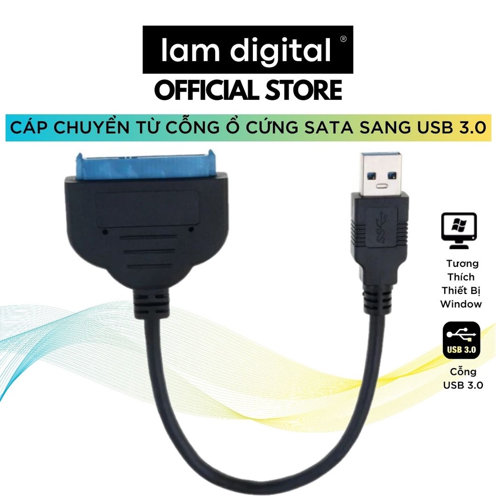 Dây cáp SATA 3 22 pin chuyển đổi USB 3.0 sang SSD HDD SATA 2.5 inch