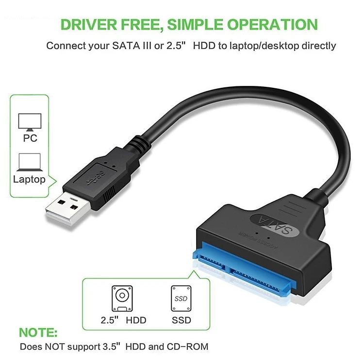 Dây cáp SATA 3 22 pin chuyển đổi USB 3.0 sang SSD HDD SATA 2.5 inch