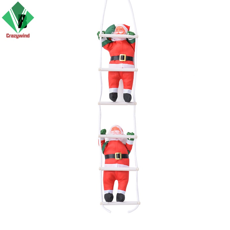 Ông Già Noel Leo Thang Dây Thừng Màu Sắc Tươi Sáng Trang Trí Giáng Sinh