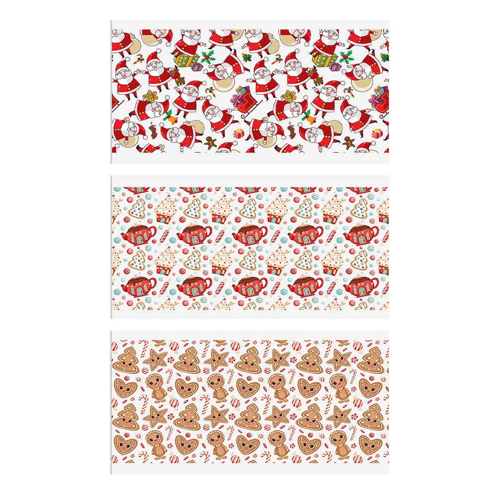 Uv dtf Nhãn Dán Giáng Sinh Màu Trong Suốt Chống Thấm Nước Hình Gừng Bí Ngô Hoạt Hình Cho Cốc 16oz r4a8