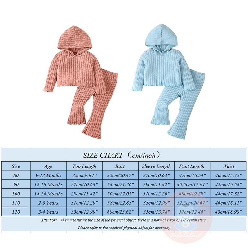 Bộ Áo Hoodie Dài Tay + Quần Ống Loe Màu Trơn laa6-Giày Cho Bé Gái