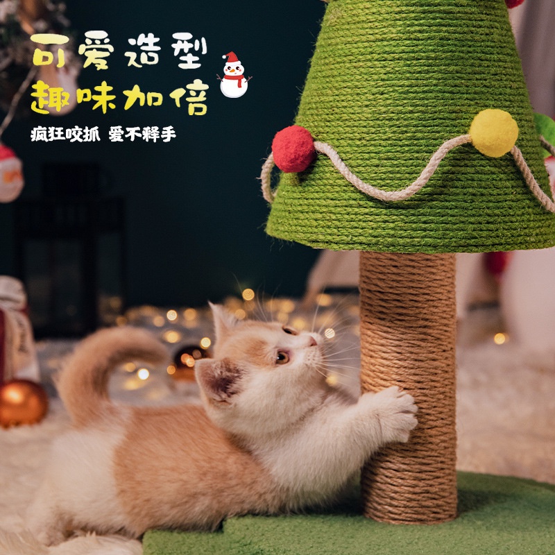 Cây Thông Giáng Sinh Tự Nhiên Cào Móng Cho Mèo Cào