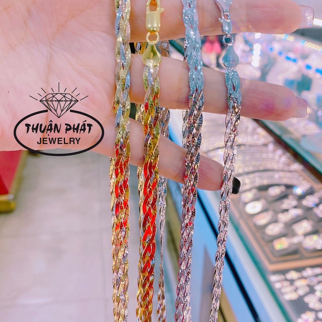 Dây chuyền 4 bính có 3 màu và màu kim trắng D060