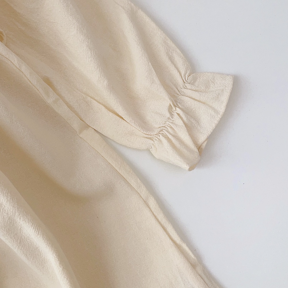 BEAR LEADER Đầm Công Chúa Tay Dài Cổ Ren Thêu Hoa Thời Trang Xuân Thu Cho Bé Gái 2-7 Tuổi