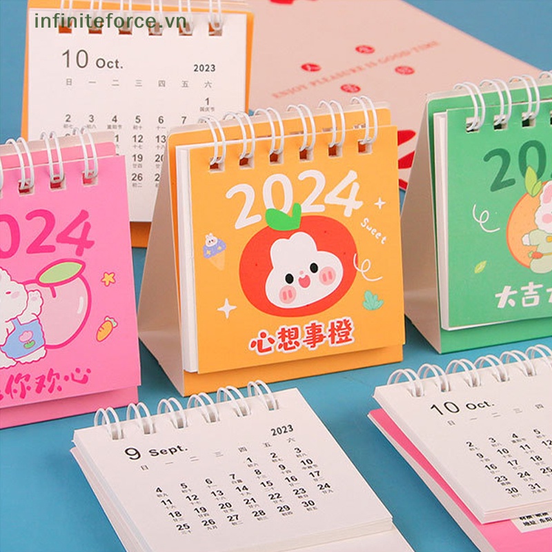 Lịch Để Bàn 2024 mini Dễ Thương Dùng Trang Trí Văn Phòng / Trường Học