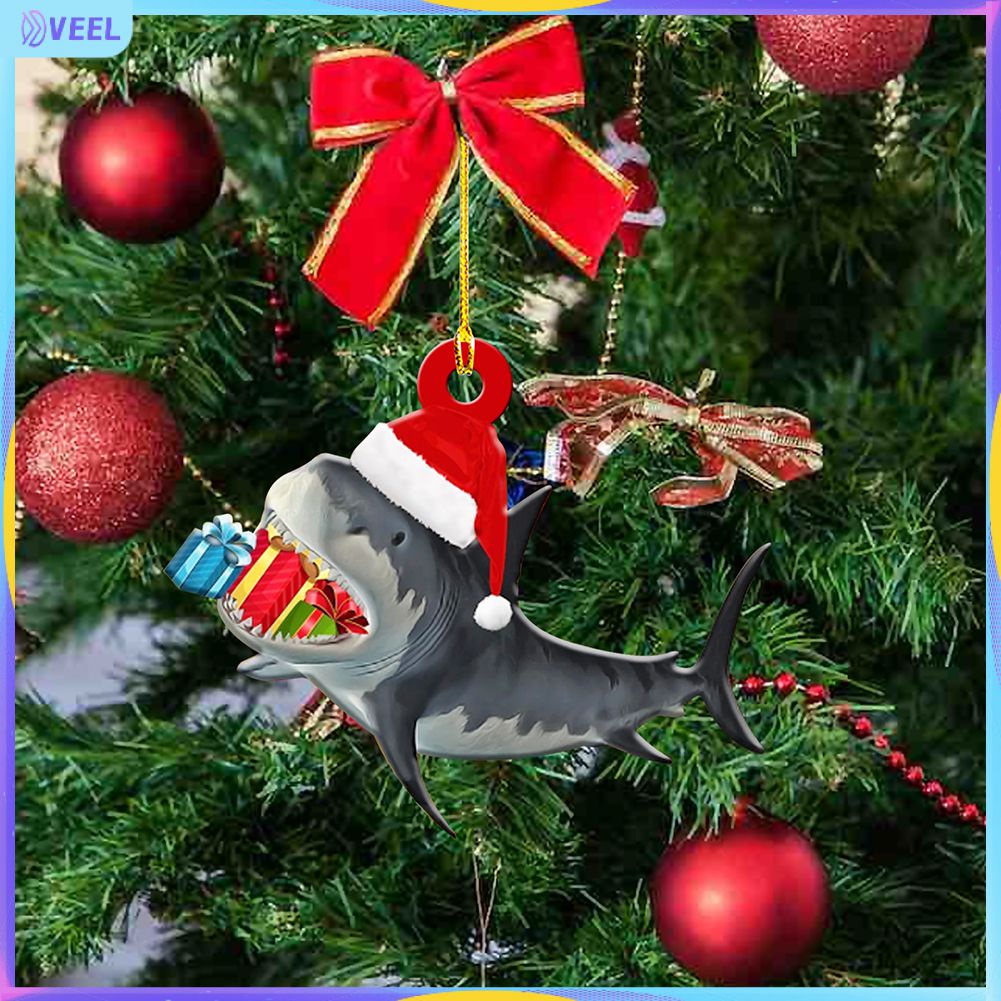 Trang trí cây thông Noel Mặt dây chuyền cá mập Giáng sinh đáng yêu Trang trí cây thông Noel bán chạy nhất Trang trí ngày lễ Cây Giáng sinh thủ công Xu hướng Quà tặng Giáng sinh độc đáo