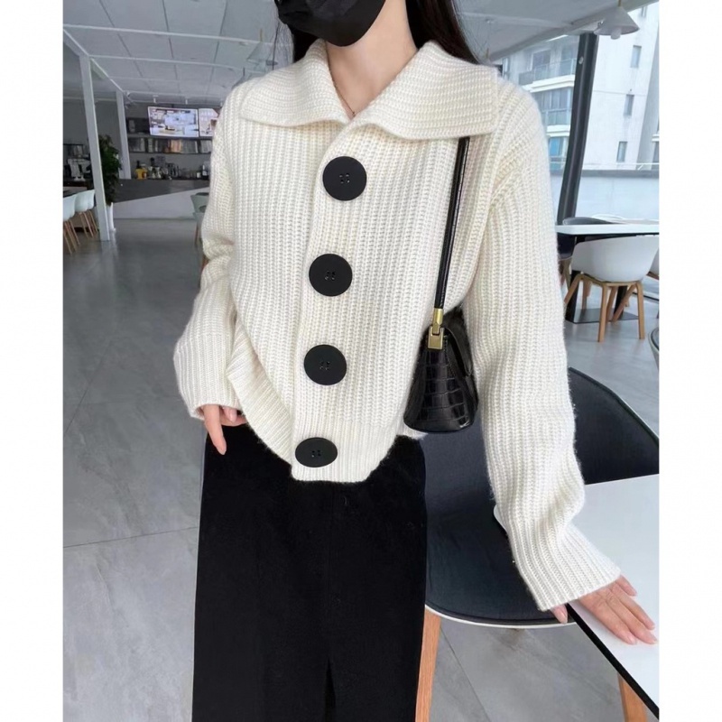 Mới Áo Khoác cardigan Dài Tay Cổ Chữ v Form Rộng Phong Cách Hàn Quốc Dành Cho Nữ
